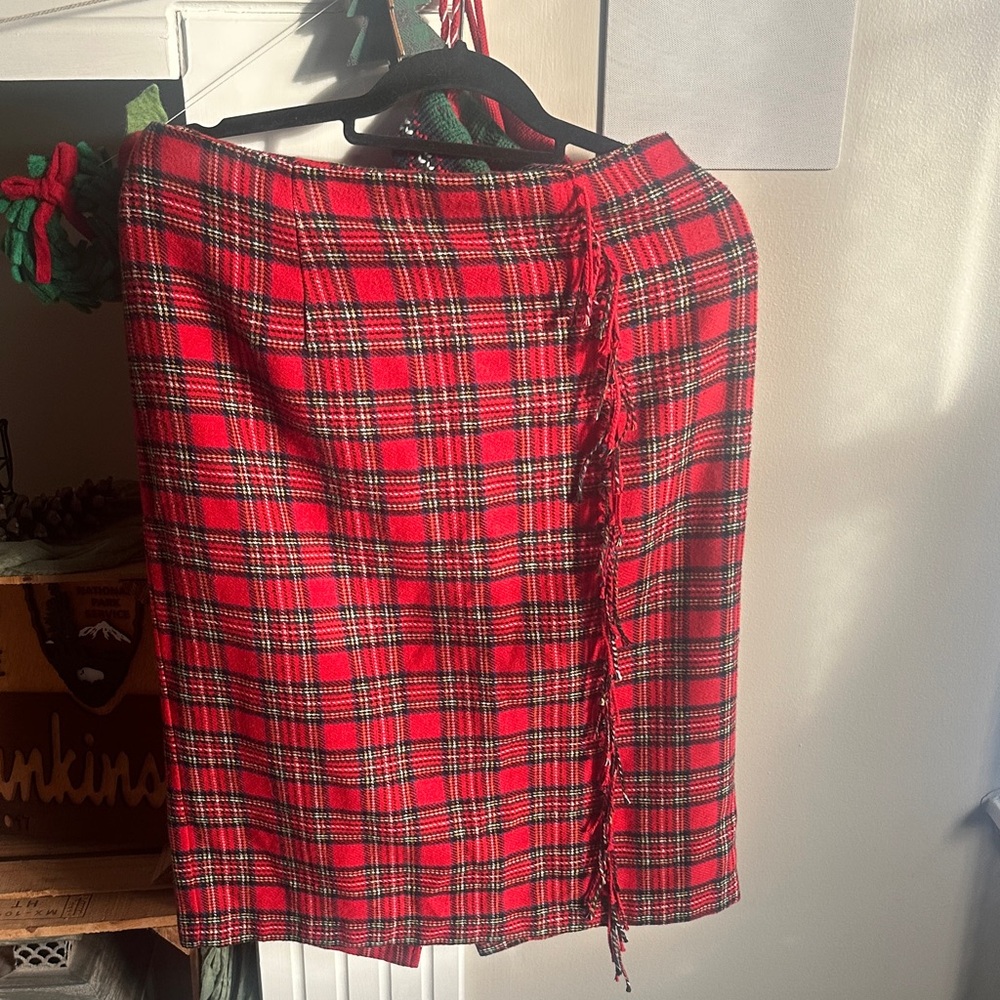 Vintage Red Plaid Skirt